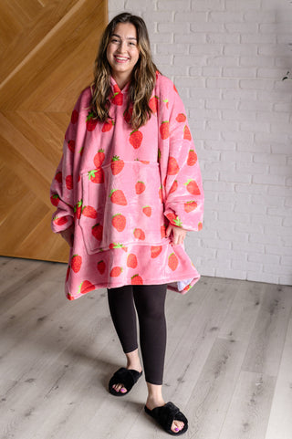 Oversized Blanket Hoodie in Strawberry - 1985 the VAULT Boutique