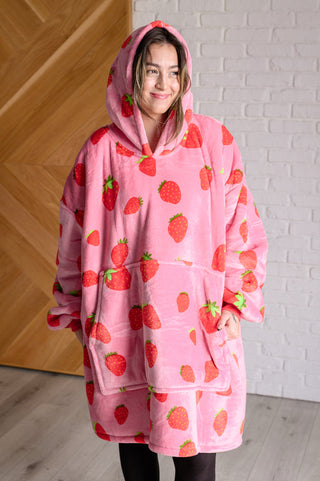 Oversized Blanket Hoodie in Strawberry - 1985 the VAULT Boutique