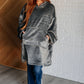 Oversized Velour Blanket Hoodie in Gray - 1985 the VAULT Boutique