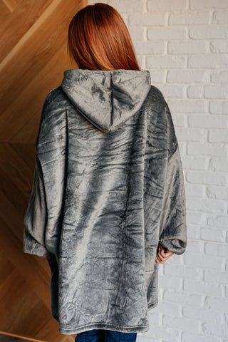 Oversized Velour Blanket Hoodie in Gray - 1985 the VAULT Boutique