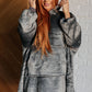 Oversized Velour Blanket Hoodie in Gray - 1985 the VAULT Boutique