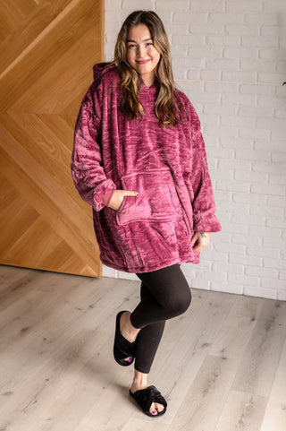 Oversized Velour Blanket Hoodie in Purple - 1985 the VAULT Boutique