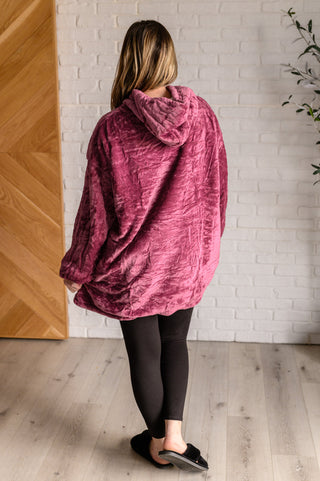 Oversized Velour Blanket Hoodie in Purple - 1985 the VAULT Boutique