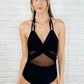 Palma Mesh Detail Halter Swimsuit