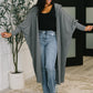 Pamper Travel Hooded Cardigan in Charcoal