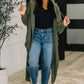 Pamper Travel Hooded Cardigan in Olive