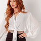 Pause and Reflect Tie Front Button Up Shirt - 1985 the VAULT Boutique