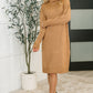 Personal Assistant Turtleneck Dress in Deep Camel