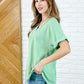 Plain and Sassy V-Neck Tee in Mint Green