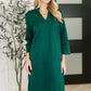 Portfolio Quarter Sleeve Dress in Hunter Green