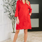 Portfolio Quarter Sleeve Dress in Red