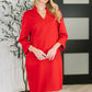 Portfolio Quarter Sleeve Dress in Red
