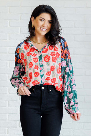 Presupposed Ideas Mixed Print Button Up Blouse - 1985 the VAULT Boutique