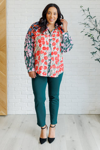 Presupposed Ideas Mixed Print Button Up Blouse - 1985 the VAULT Boutique