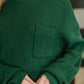 Quick Nap Textured Pullover in Hunter Green