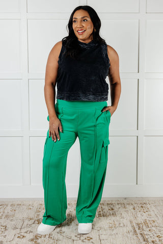 Race to Relax Cargo Pants in Emerald Green - 1985 the VAULT Boutique