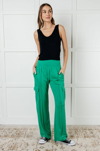 Race to Relax Cargo Pants in Emerald Green - 1985 the VAULT Boutique