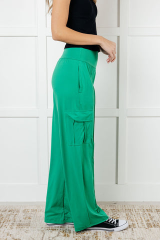 Race to Relax Cargo Pants in Emerald Green - 1985 the VAULT Boutique