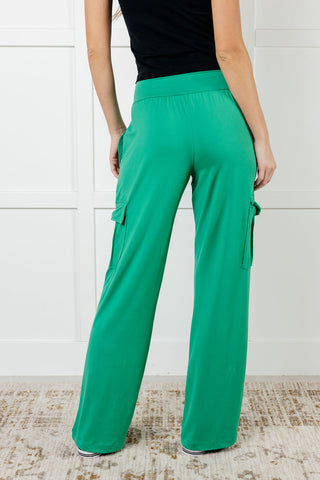 Race to Relax Cargo Pants in Emerald Green - 1985 the VAULT Boutique