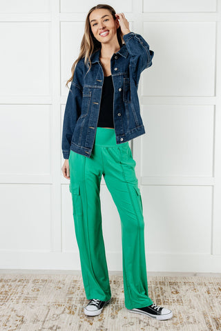 Race to Relax Cargo Pants in Emerald Green - 1985 the VAULT Boutique