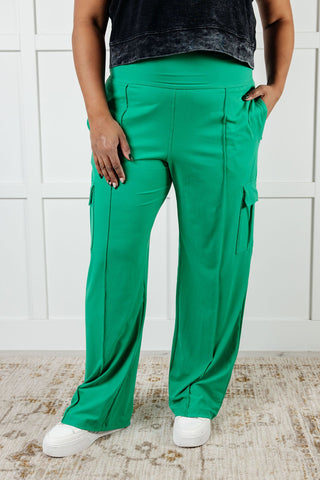 Race to Relax Cargo Pants in Emerald Green - 1985 the VAULT Boutique