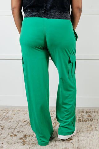 Race to Relax Cargo Pants in Emerald Green - 1985 the VAULT Boutique