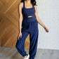 Raising Heart Rate Cut Out Jumpsuit in Navy - 1985 the VAULT Boutique