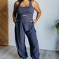 Raising Heart Rate Cutout Jumpsuit in Charcoal - 1985 the VAULT Boutique