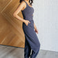 Raising Heart Rate Cutout Jumpsuit in Charcoal - 1985 the VAULT Boutique