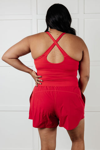 Raising Heart Rate Cutout Runsie In True Red - 1985 the VAULT Boutique