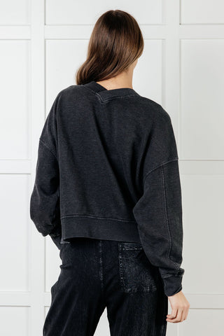 Rep Ready Mineral Wash French Terry Pullover in Black - 1985 the VAULT Boutique