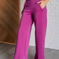 Resort Travel Wide Leg Crop Pant in Magenta - 1985 the VAULT Boutique