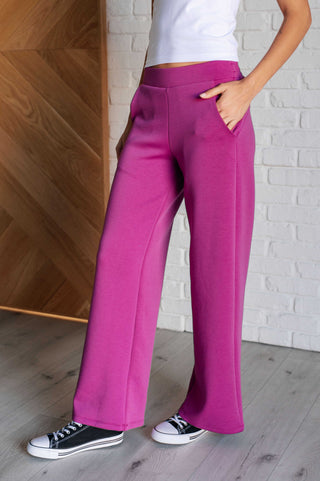 Resort Travel Wide Leg Crop Pant in Magenta - 1985 the VAULT Boutique