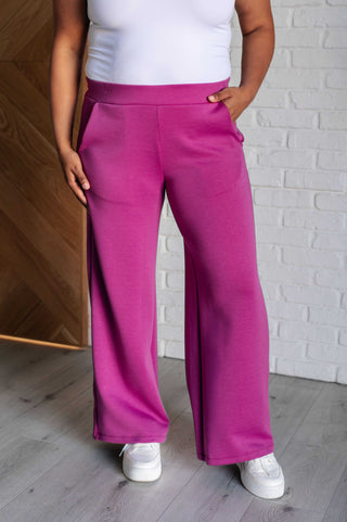 Resort Travel Wide Leg Crop Pant in Magenta - 1985 the VAULT Boutique