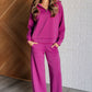 Resort Travel Wide Leg Crop Pant in Magenta - 1985 the VAULT Boutique