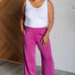 Resort Travel Wide Leg Crop Pant in Magenta - 1985 the VAULT Boutique