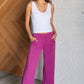 Resort Travel Wide Leg Crop Pant in Magenta - 1985 the VAULT Boutique