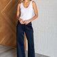 Resort Travel Wide Leg Crop Pant in Navy - 1985 the VAULT Boutique