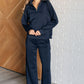 Resort Travel Wide Leg Crop Pant in Navy - 1985 the VAULT Boutique
