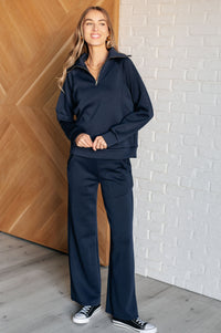 Resort Travel Wide Leg Crop Pant in  Navy - 1985 the VAULT Boutique