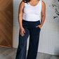 Resort Travel Wide Leg Crop Pant in Navy - 1985 the VAULT Boutique