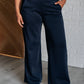 Resort Travel Wide Leg Crop Pant in Navy - 1985 the VAULT Boutique