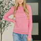 Ribbed Long Sleeve in Fuchsia