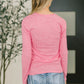 Ribbed Long Sleeve in Fuchsia