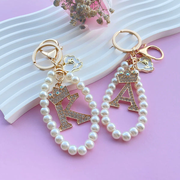 Blinging it Back Crown, Roses & Pearl Keychain - 1985 the VAULT Boutique