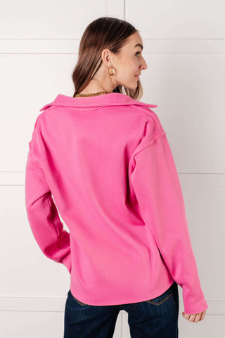 Same Ol' Situation Collared Pullover in Hot Pink - 1985 the VAULT Boutique