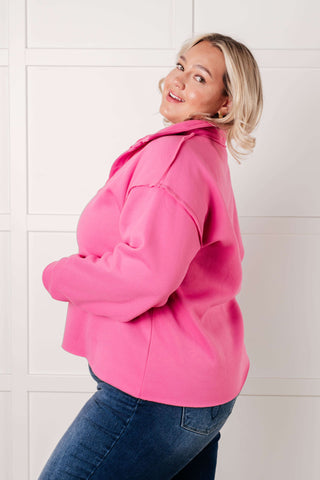 Same Ol' Situation Collared Pullover in Hot Pink - 1985 the VAULT Boutique