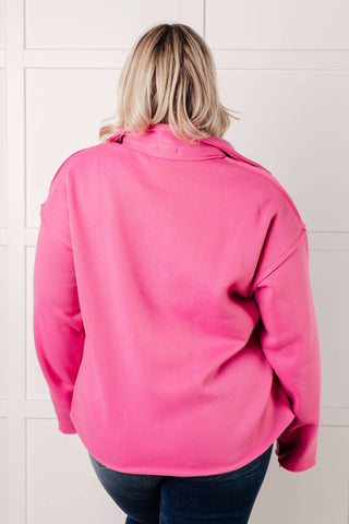 Same Ol' Situation Collared Pullover in Hot Pink - 1985 the VAULT Boutique