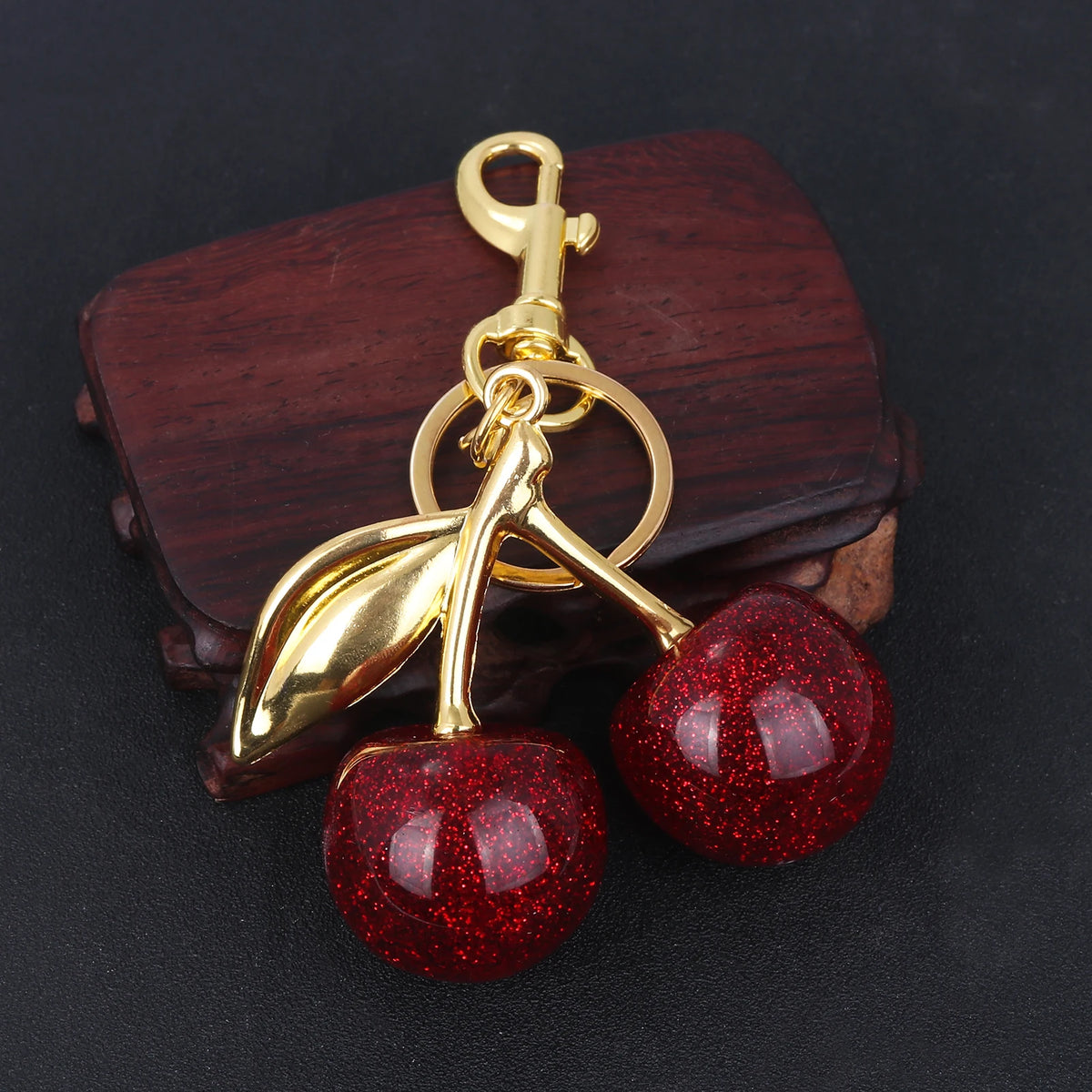 Red Cherries Louis Vuitton Glass Dupe Keychain - 1985 the VAULT Boutique