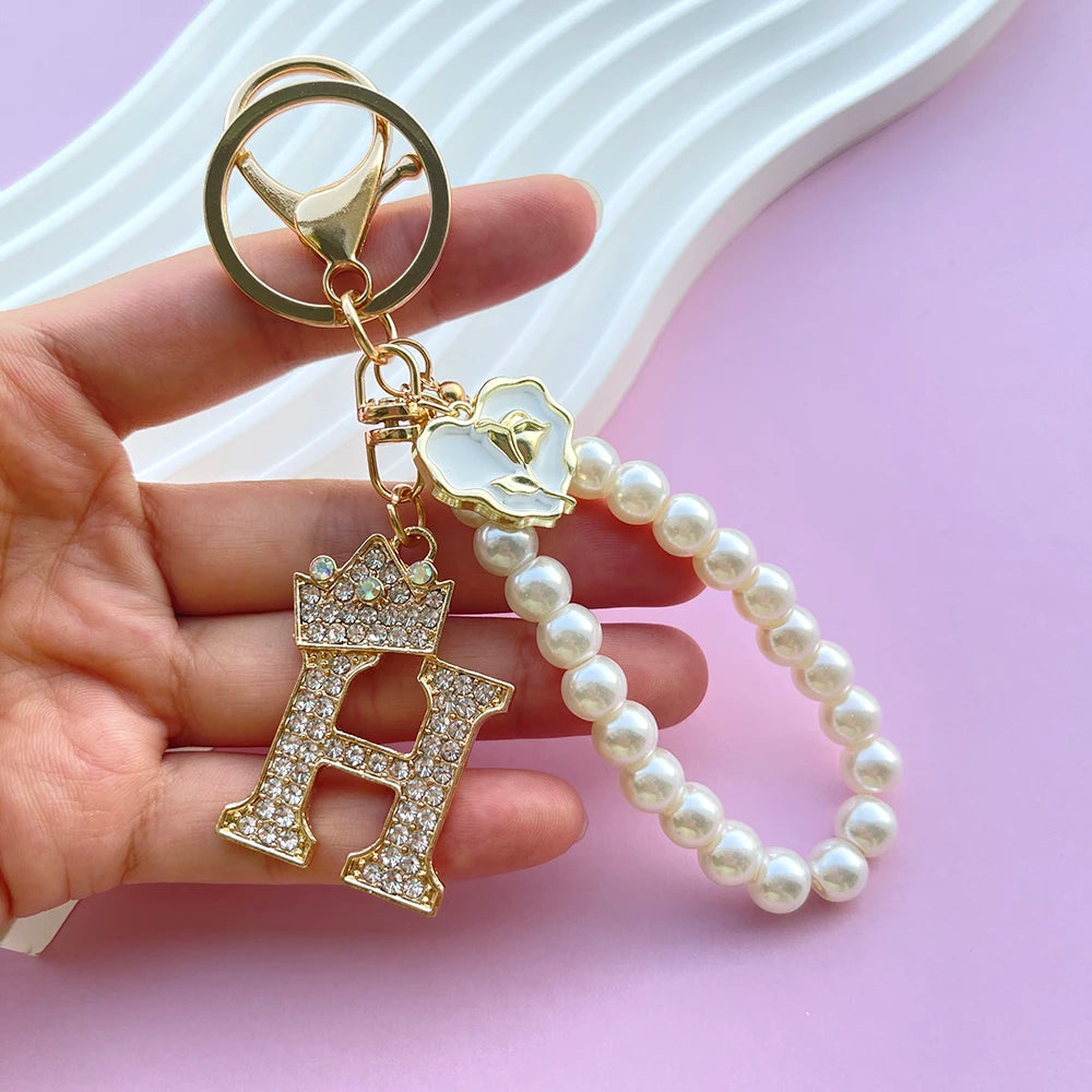 Blinging it Back Crown, Roses & Pearl Keychain - 1985 the VAULT Boutique